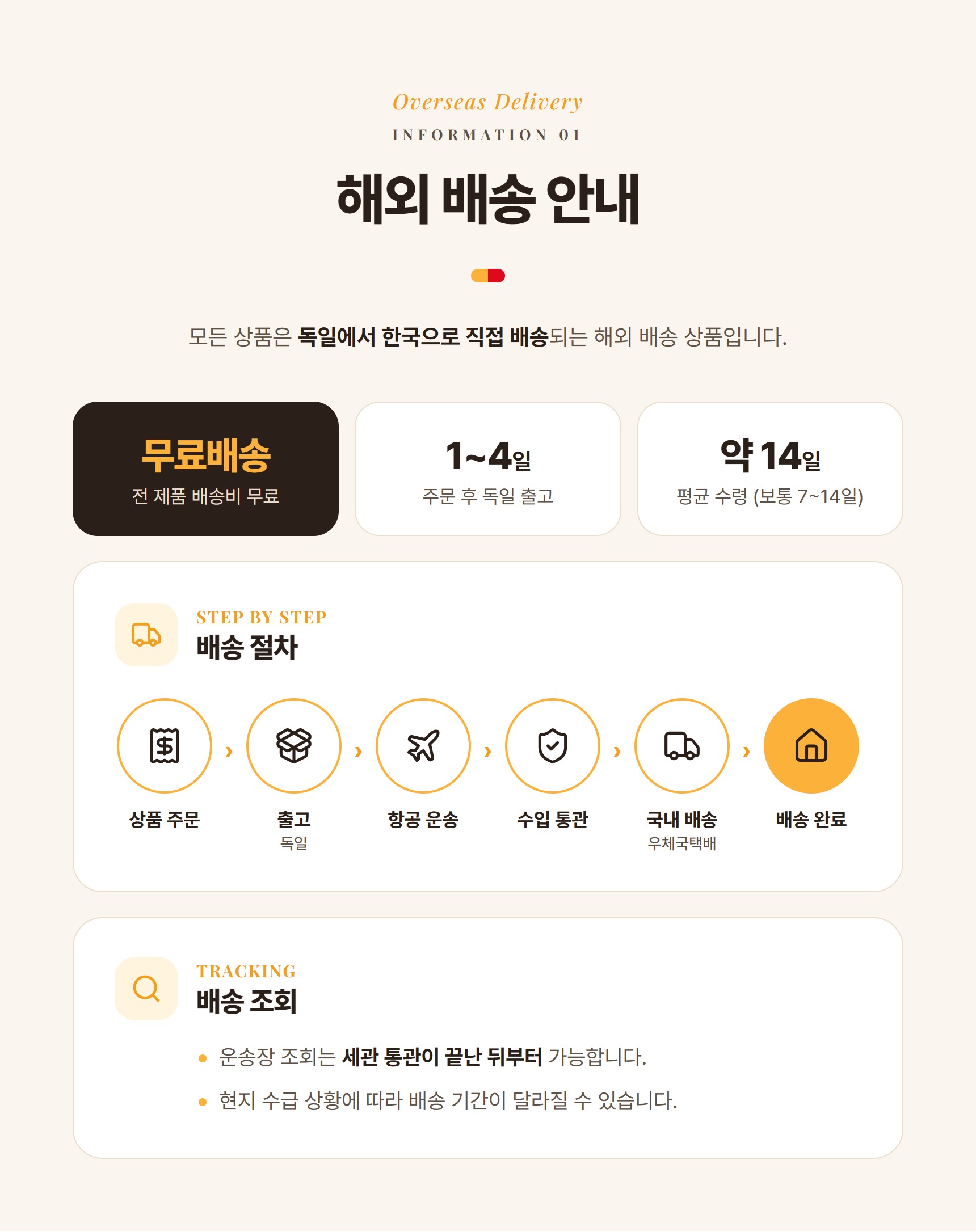 해외 배송 안내