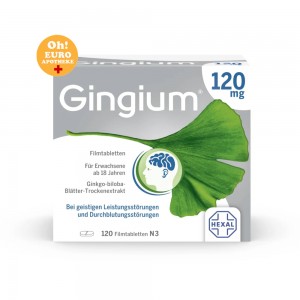 Hexal GIngium 헥살긴기움 120mg 120정 /은행나무 정제 치매예방 이명치료 부모님선물 추천